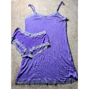 VTG Mary Green 100%Silk Lace Trim Slip/ Panty Set S Coquette Feminine Soft Girl